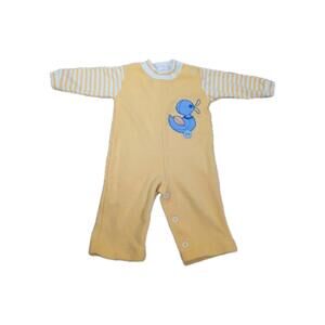 Vintage Yellow Health-Tex Size‎ 6 Months Blue Duck, Crotch Snaps